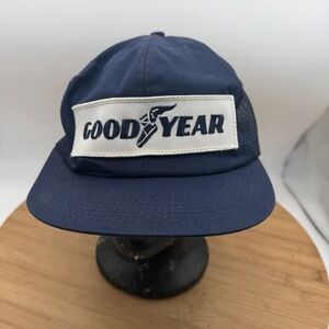 Vintage 1980s Swingster GOODYEAR Embroidered Patch Trucker Snapback Mesh Cap Hat